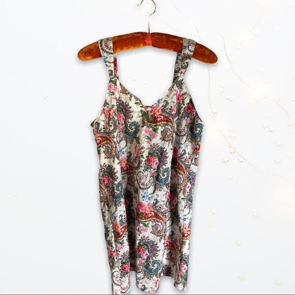 VTG (M/L) Erika Taylor Intimates Paisley Colorful Chemise - Picture 6 of 7